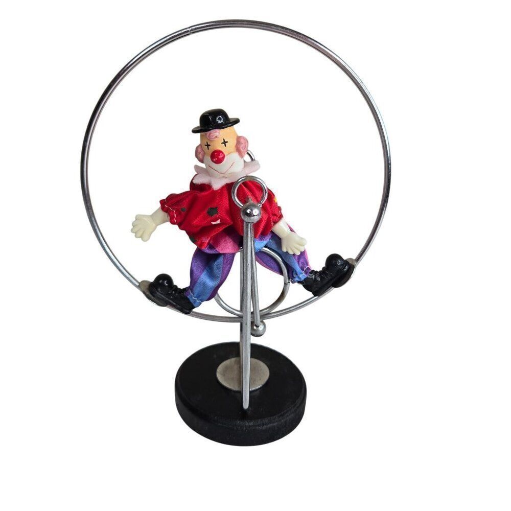 Vintage Apex Circus Clown Balancing Wheels Figurine Collector